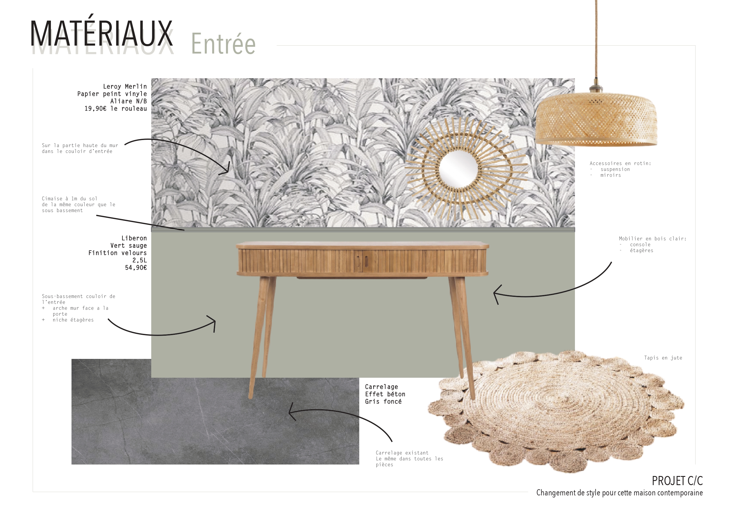 planche matériaux entrée